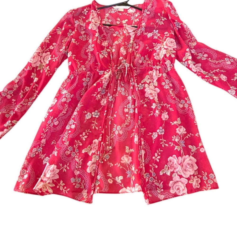 RARE‎ 2004 VICTORIA'S SECRET ROSE KIMONO BLOUSE XS/SMALL EUC - Picture 3 of 5